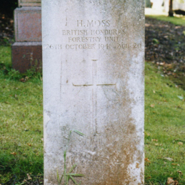 Grave of H.P.Moss, BHTC, Whitttingehame church.jpg